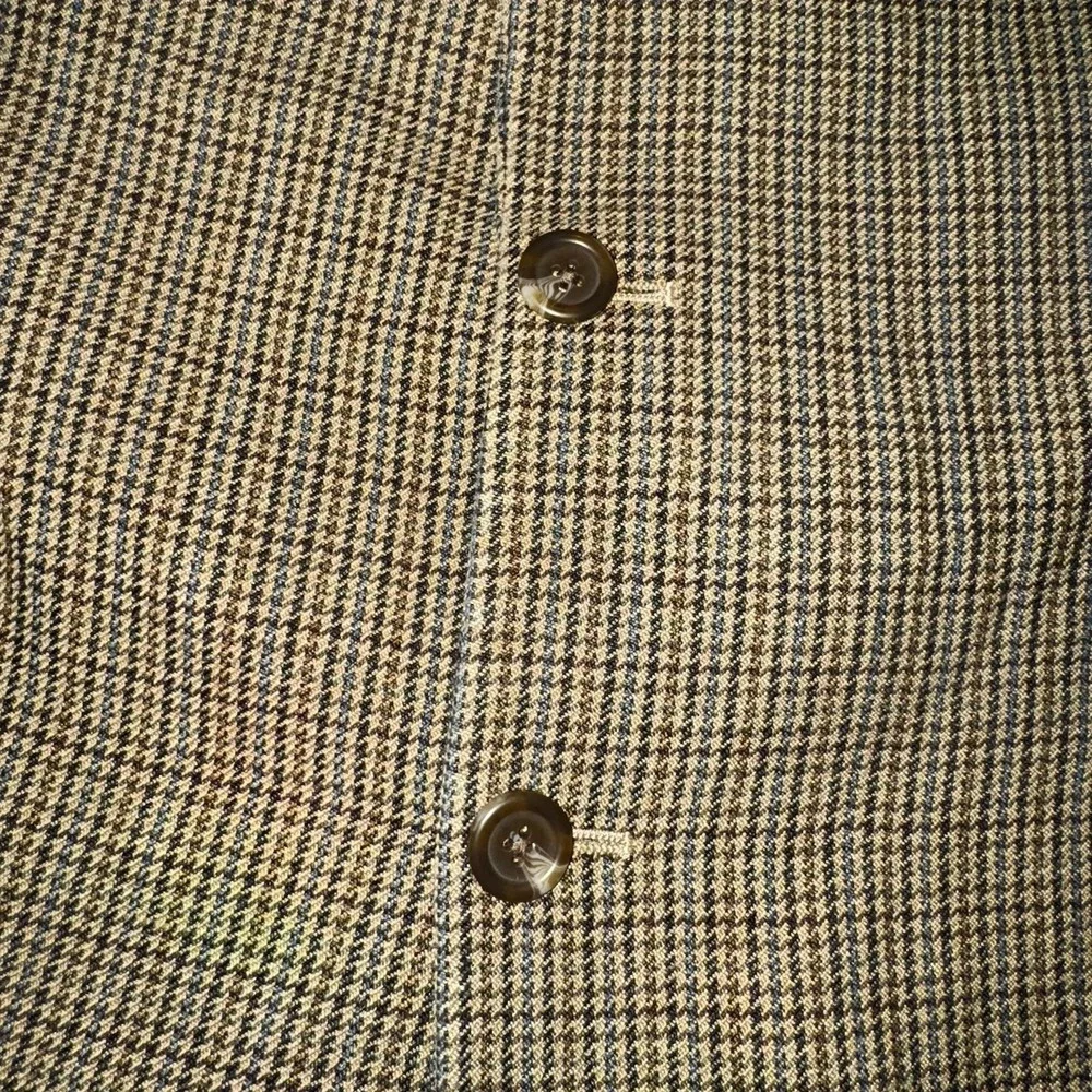 Chaps Wool Blend Sport Coat Mens 46L Houndstooth Silk Blazer Suit Jacket Career - Picture 9 of 16